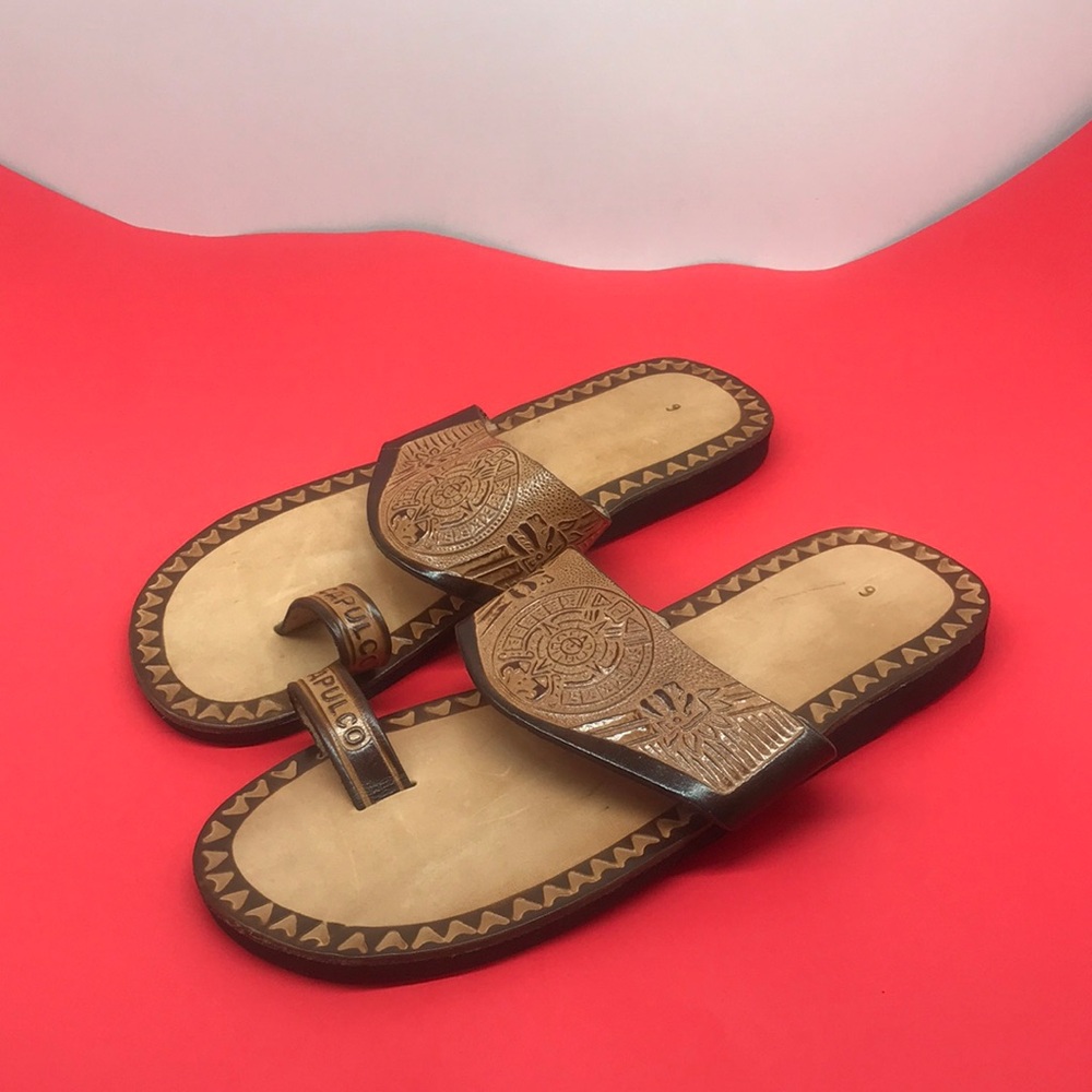 Acapulco Womenś  Leather Sandals  Size 9